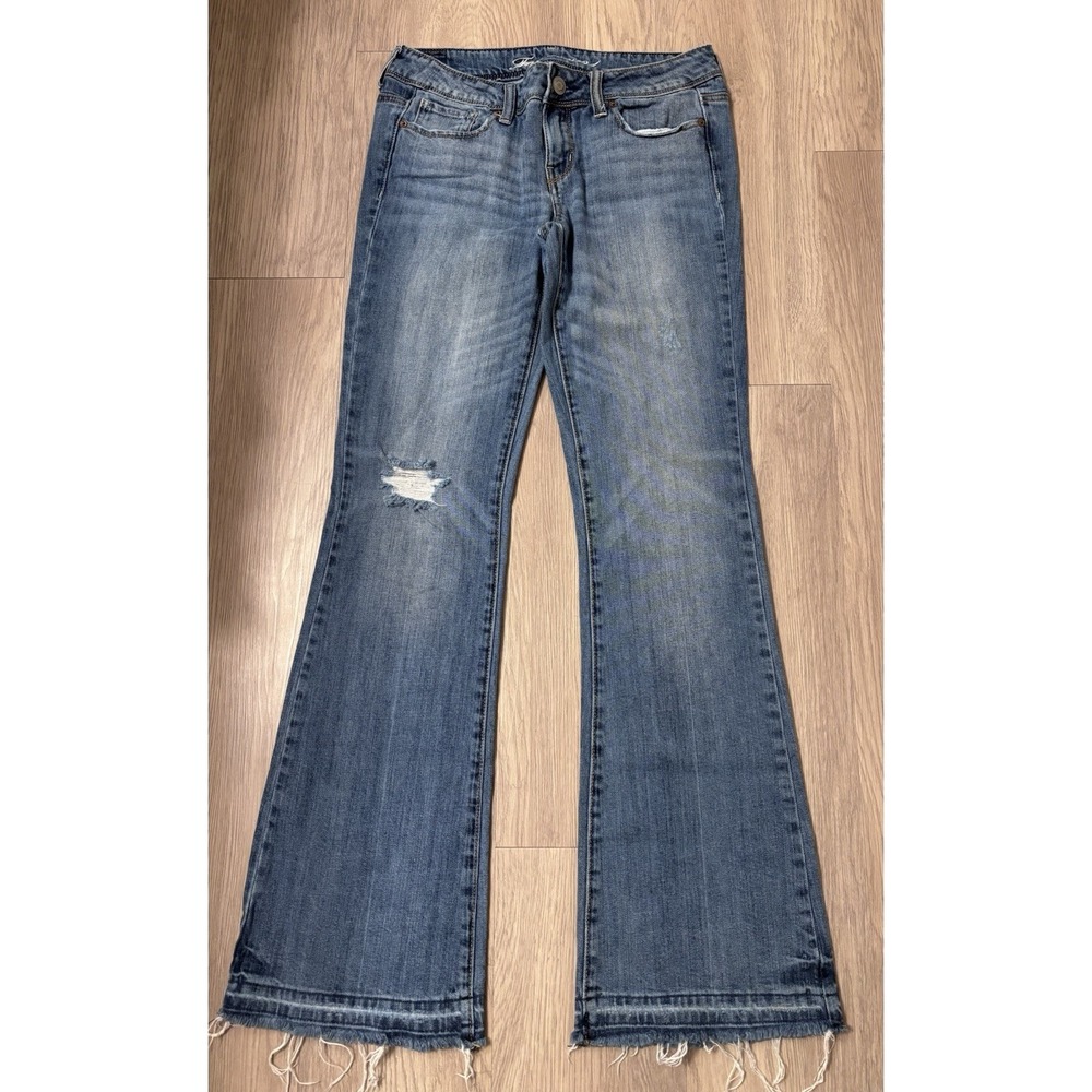 Forever 21  Flare Leg Jeans Denim Raw Hem Womens Sz 28